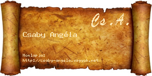 Csaby Angéla névjegykártya